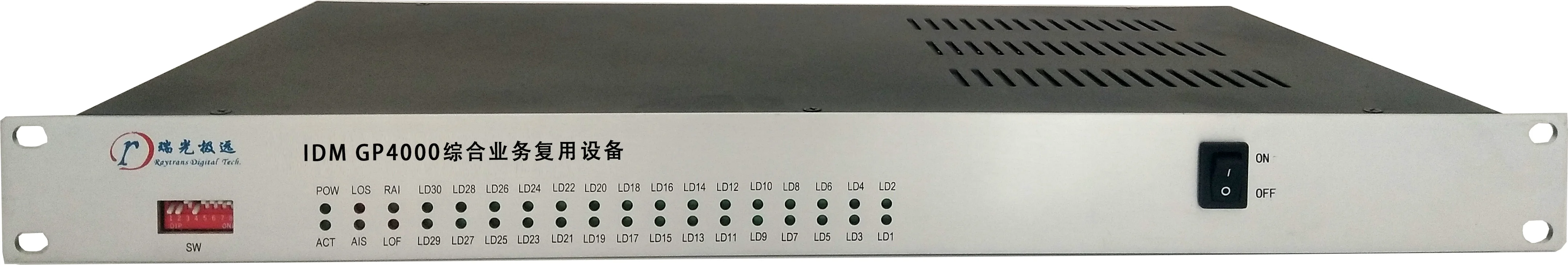 IDM OMP4000-4E1-30E Ultra-Broadband Integrated Service Optical Multiplexer 4x Gigabit Ethernet 4x E1 30x Telephone