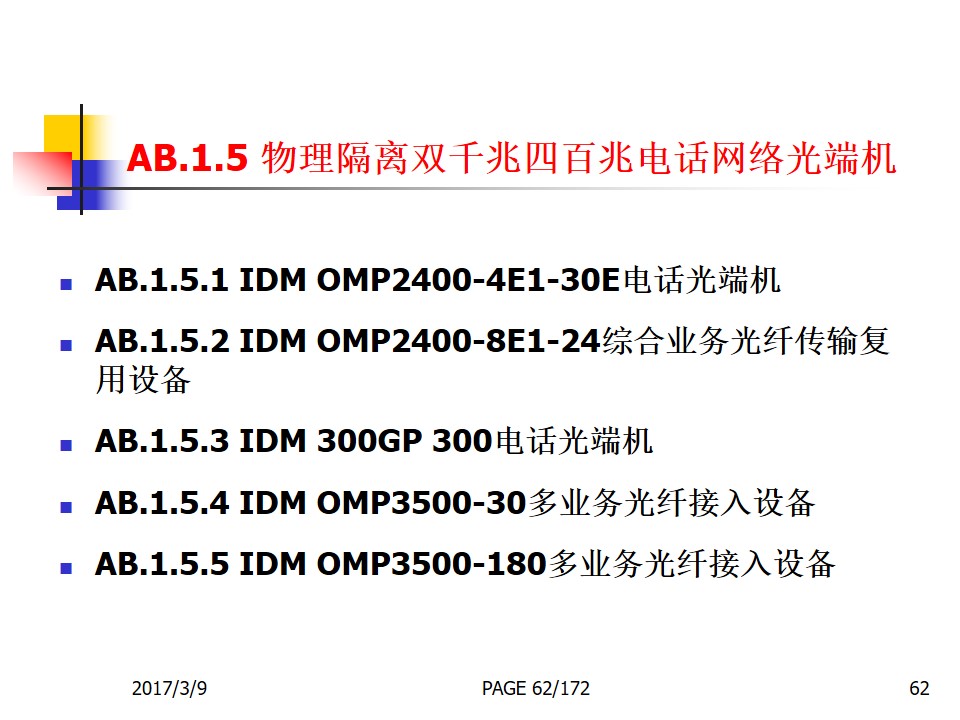 IDM OMP4000-4E1-30E Telephone Optical Terminal