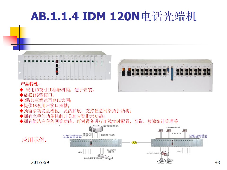 IDM 8ENT Eight-Channel Telephone Optical Terminal