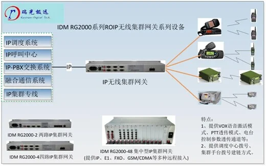 IDM RG2000 Series ROIP Wireless Trunking Intercom Gateway Series Products