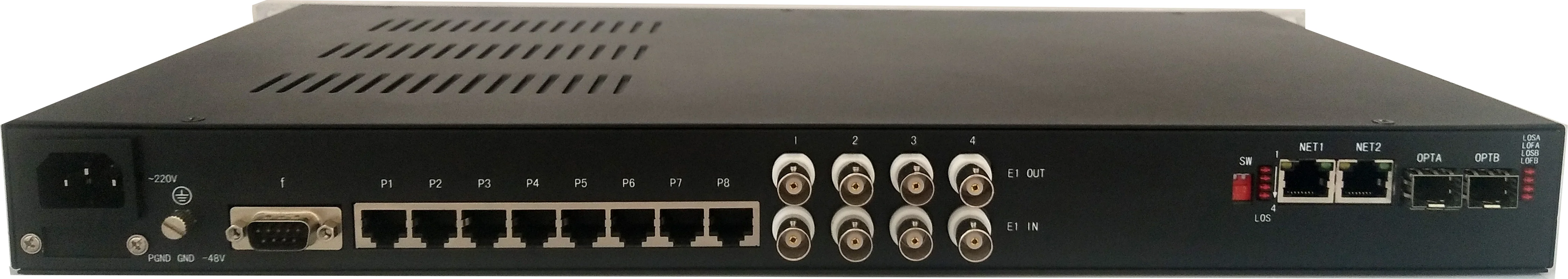 IDM OMP4000-4E1-30E Ultra-Broadband Integrated Service Optical Multiplexer 4x Gigabit Ethernet 4x E1 30x Telephone