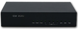 IDM IAD02是一款综合接入网关，两路模拟电话到IP网传输的接入网关。使用标准SIP协议，可以和标准的SIP软交换系统互联。为运营商、企业和小区住宅用户等提供VoIP/FoIP解决方案。