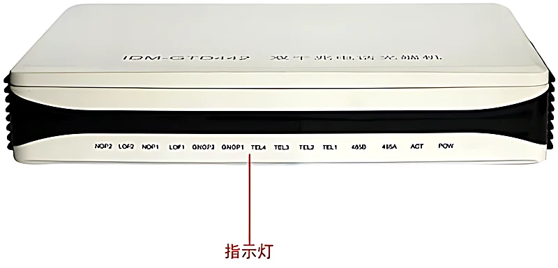 图1:IDM GTD442双千兆电话光端机前面板接口与指示灯正面指示