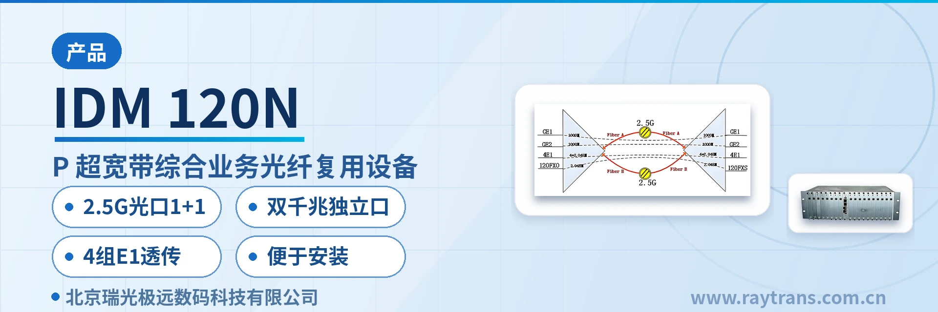 IDM 120N 光端机 | 电话光端机 | 多业务光端机 | 光端机厂家 | 瑞光极远 设备主图