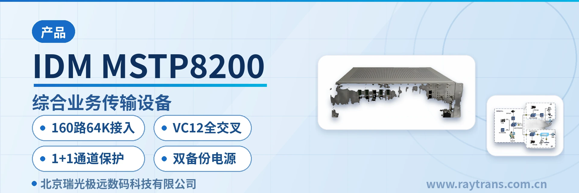 IDM MSTP8200 SDH设备 | 光传输设备 | SDH设备厂家 | 瑞光极远 | 政府专网光纤通信方案 设备主图