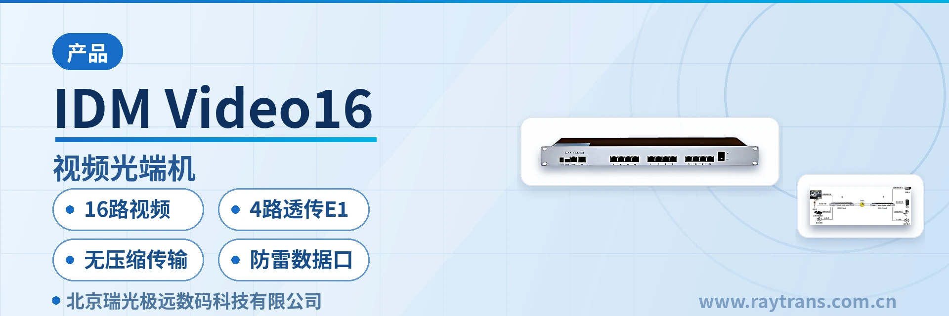 IDM-Video16 Optical Multiplexer | Video Optical Multiplexer | 16-Channel Video Optical Multiplexer | Multi-Service Optical Multiplexer | Digital Video Optical Multiplexer main product image