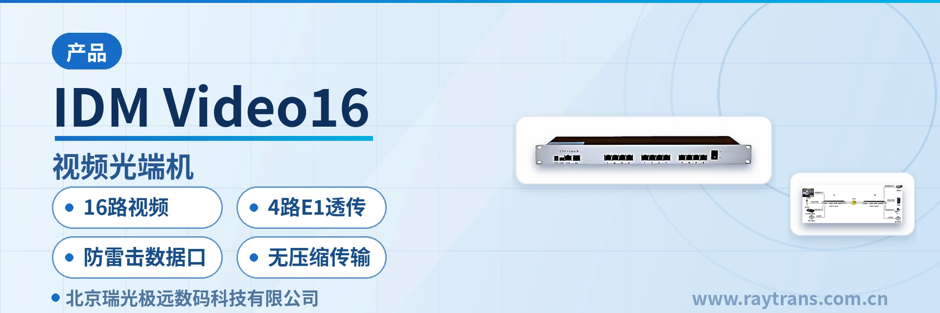 IDM-Video16 Video Optical Multiplexer | Optical Multiplexer | Single-Fiber 16-Channel Video Optical Multiplexer | Multi-Service Optical Multiplexer | Digital Video Optical Multiplexer main product image
