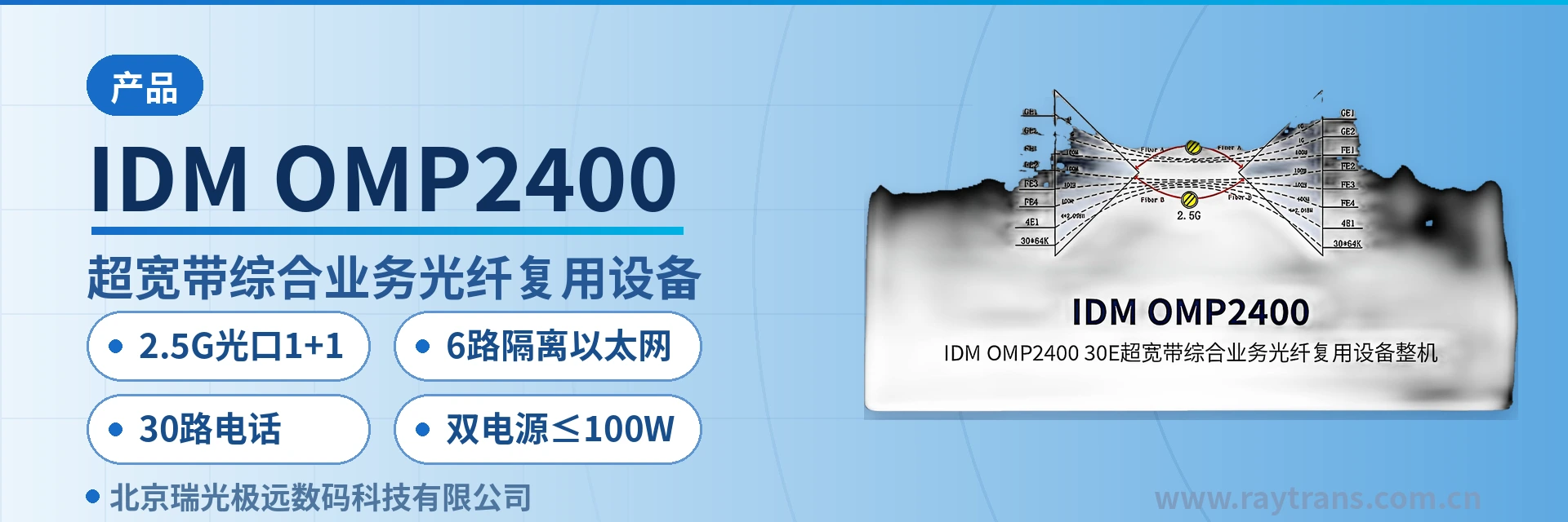 IDM OMP2400 PCM Equipment | Integrated Service Access Device | Optical Multiplexing Equipment | Optical Multiplexer Manufacturer | Raytrans