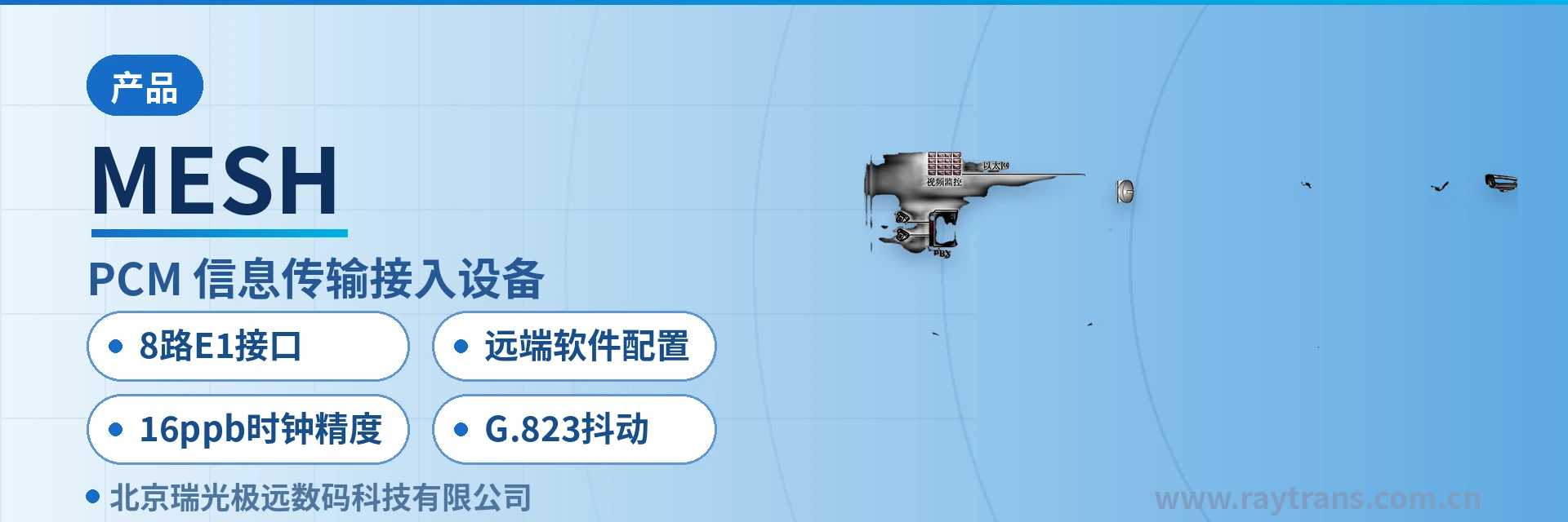 MESH PCM设备 | 综合业务接入设备 | 瑞光极远 | Raytrans | 军队应急通信车方案 设备主图