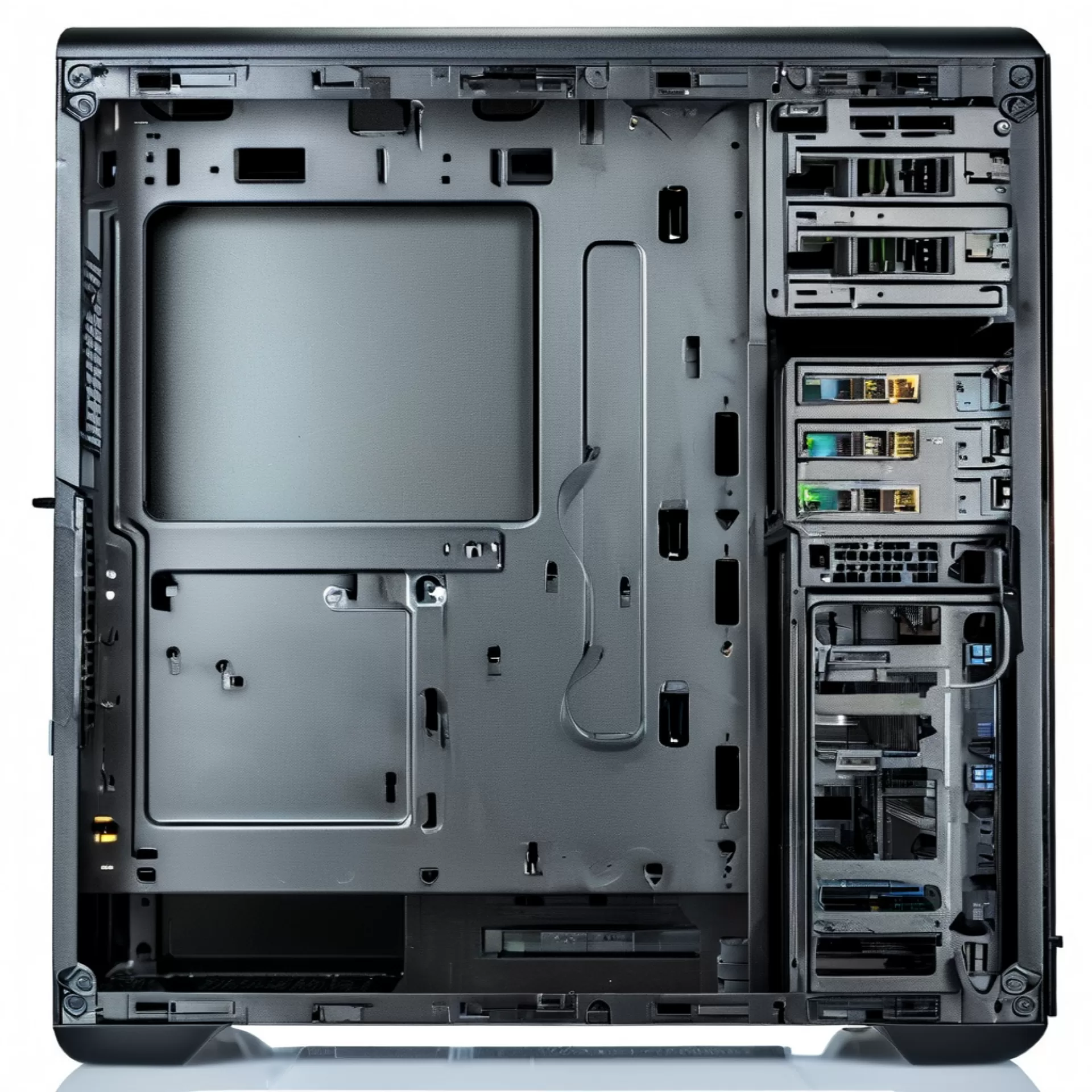 图2:IDM OMP3500 机箱前面板、指示灯与 3 个业务槽位特写