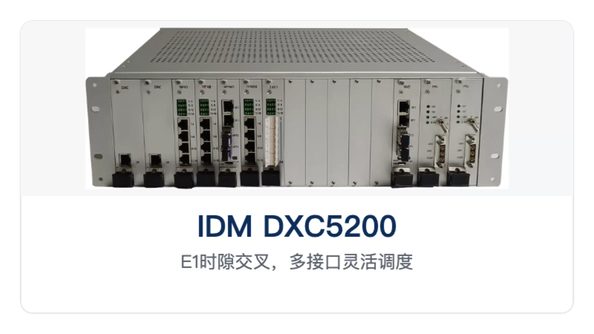 Figure 1: IDM DXC5200 Timeslot Cross-Connect Device Physical Appearance