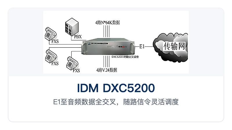 Figure 2: IDM DXC5200 Timeslot Cross-Connect Device Service Access Networking Diagram