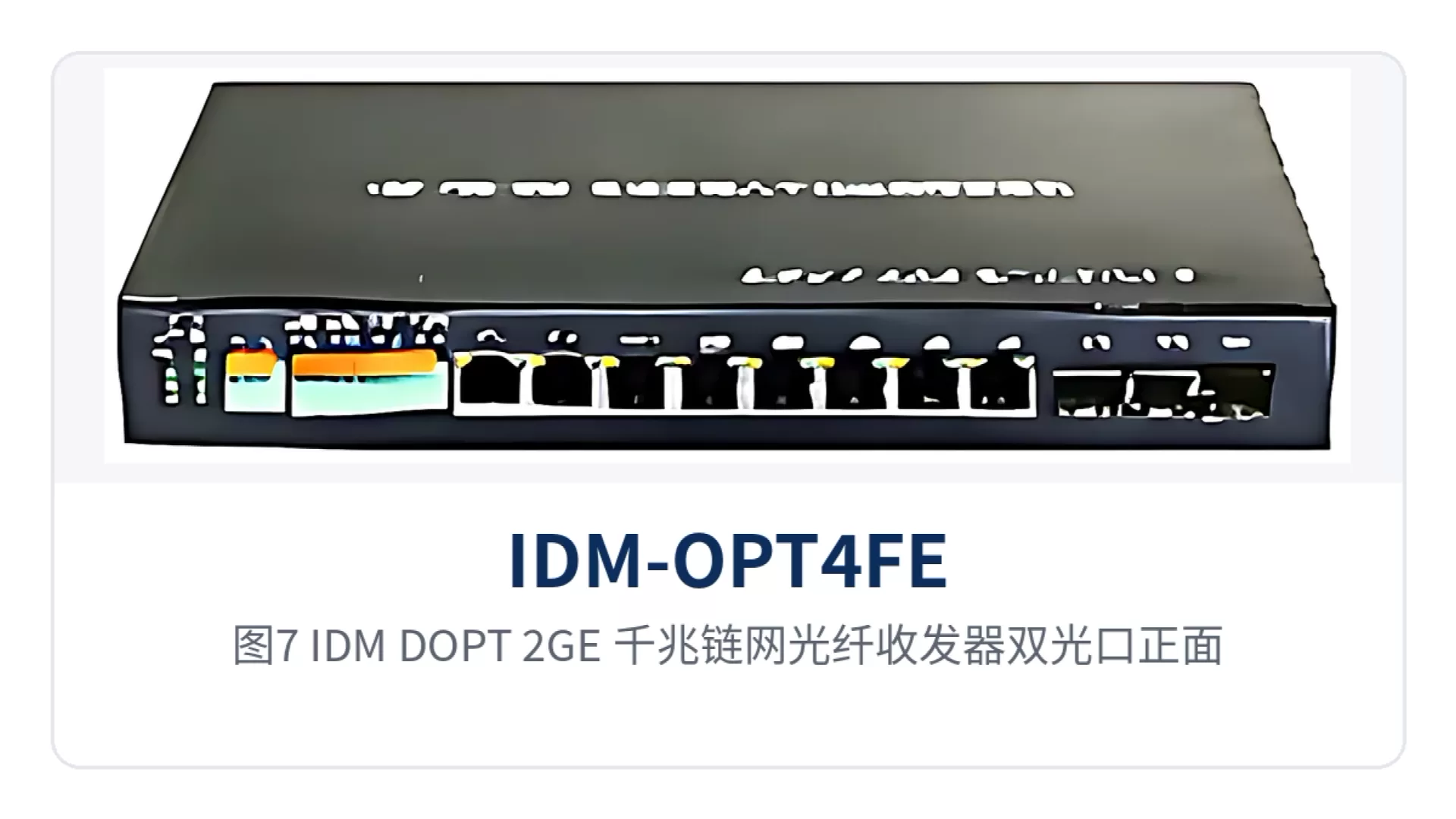 图7：IDM DOPT-2GE 千兆链网光纤收发器双光口正面