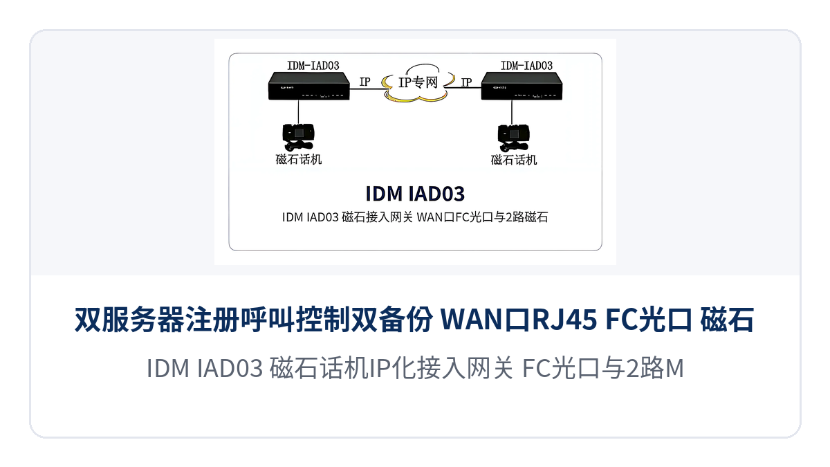 图2:IDM IAD03 磁石话机IP化接入网关 FC光口与2路MAG接线示意