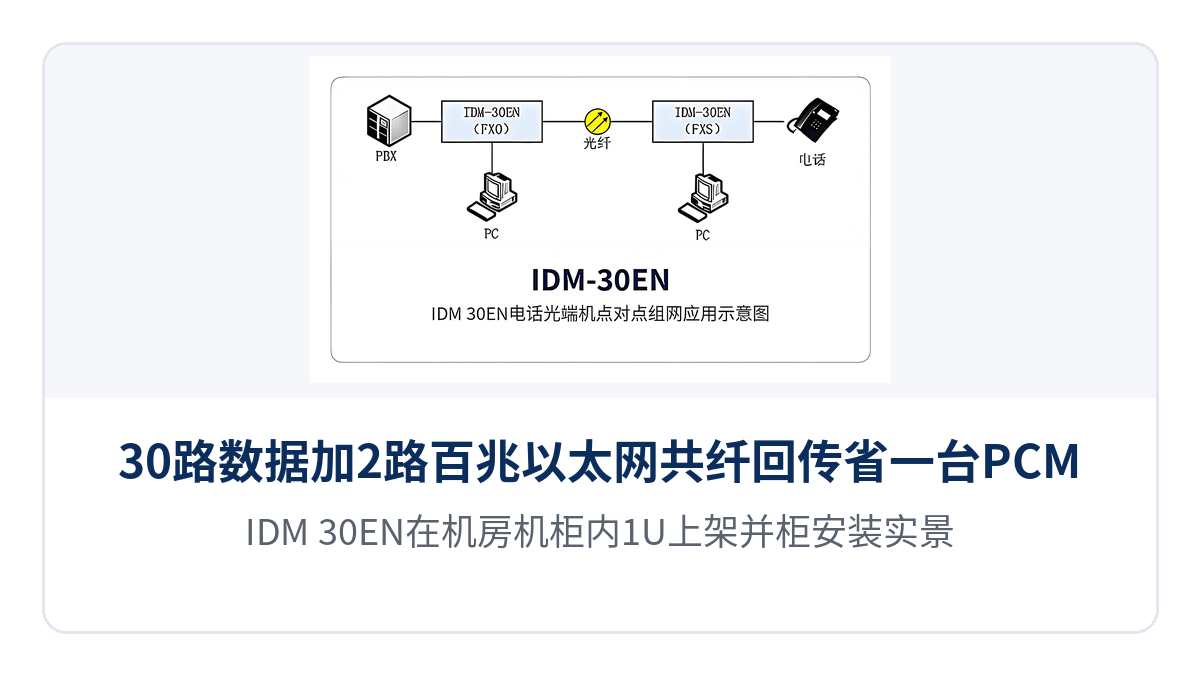 图3：IDM-30EN在机房机柜内1U上架并柜安装实景