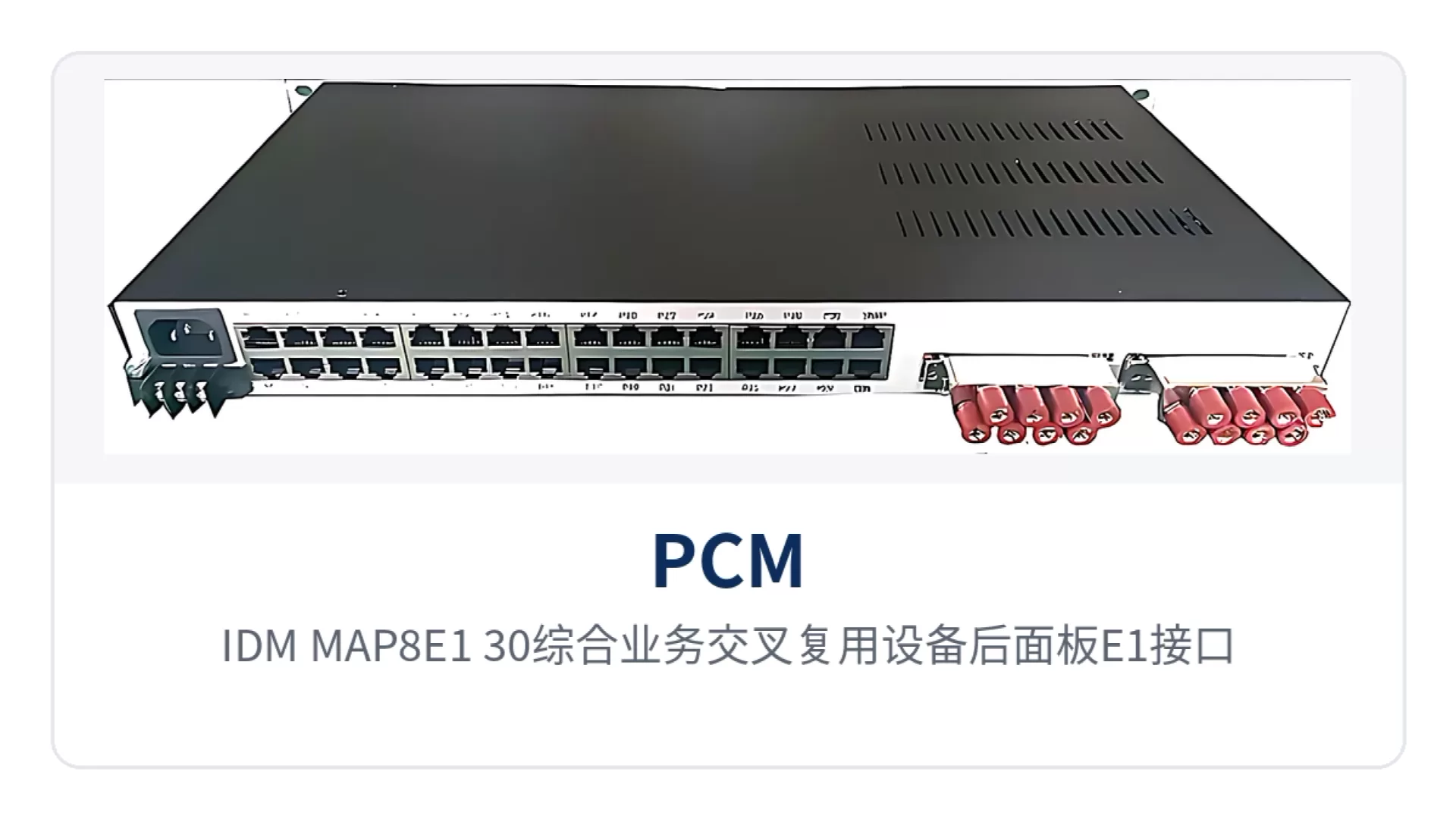图2:IDM MAP8E1-30综合业务交叉复用设备后面板E1接口与业务接线端子特写