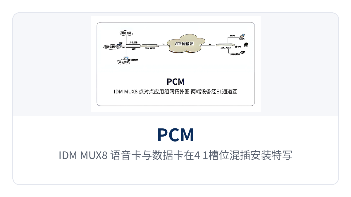 图3:IDM MUX8 语音卡与数据卡在4+1槽位混插安装特写