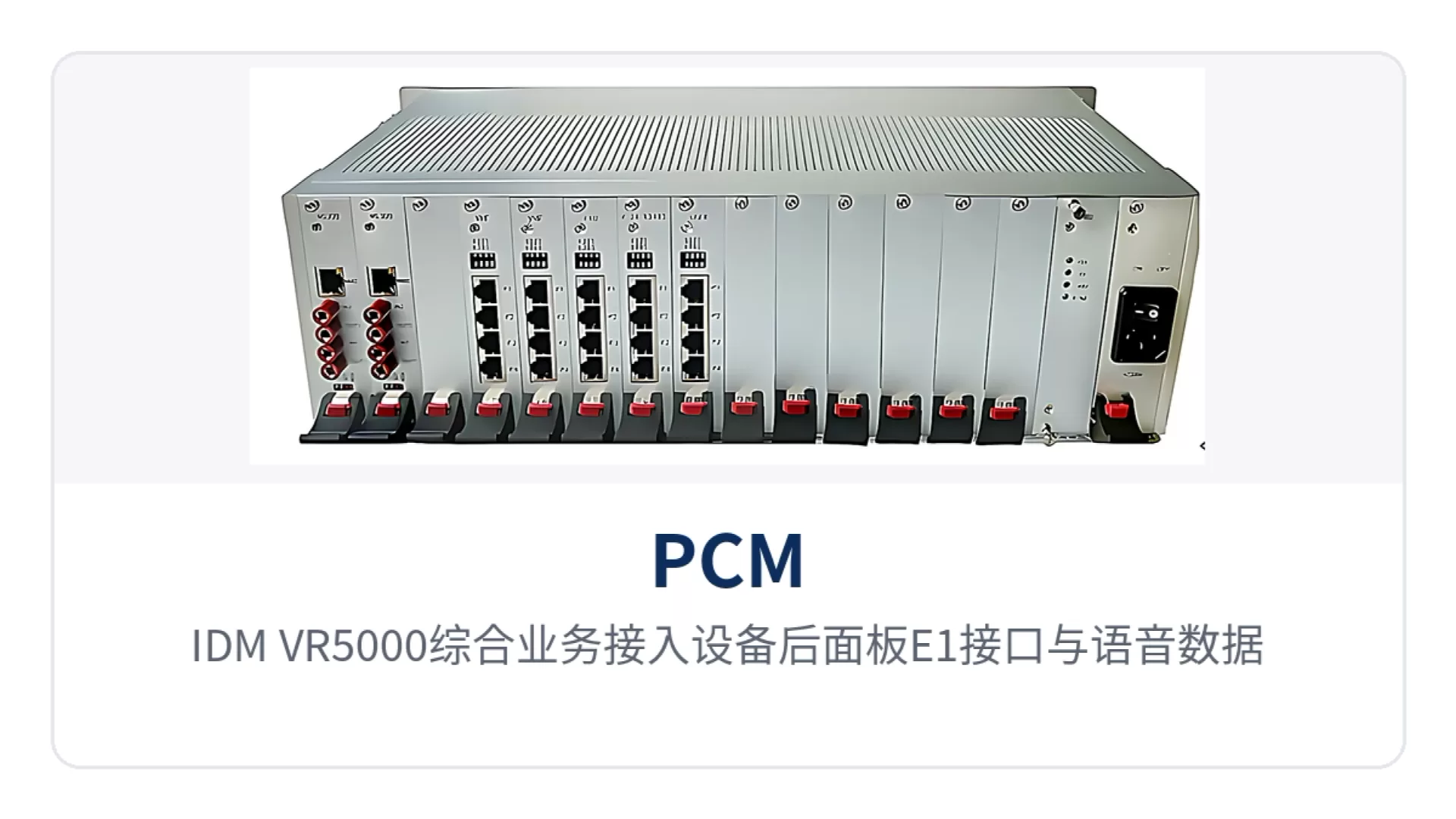 图2:IDM VR5000综合业务接入设备后面板E1接口与语音数据业务接线端子特写