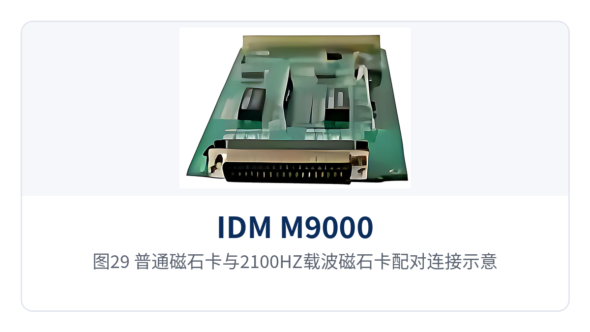 图29:普通磁石卡与2100HZ载波磁石卡配对连接示意