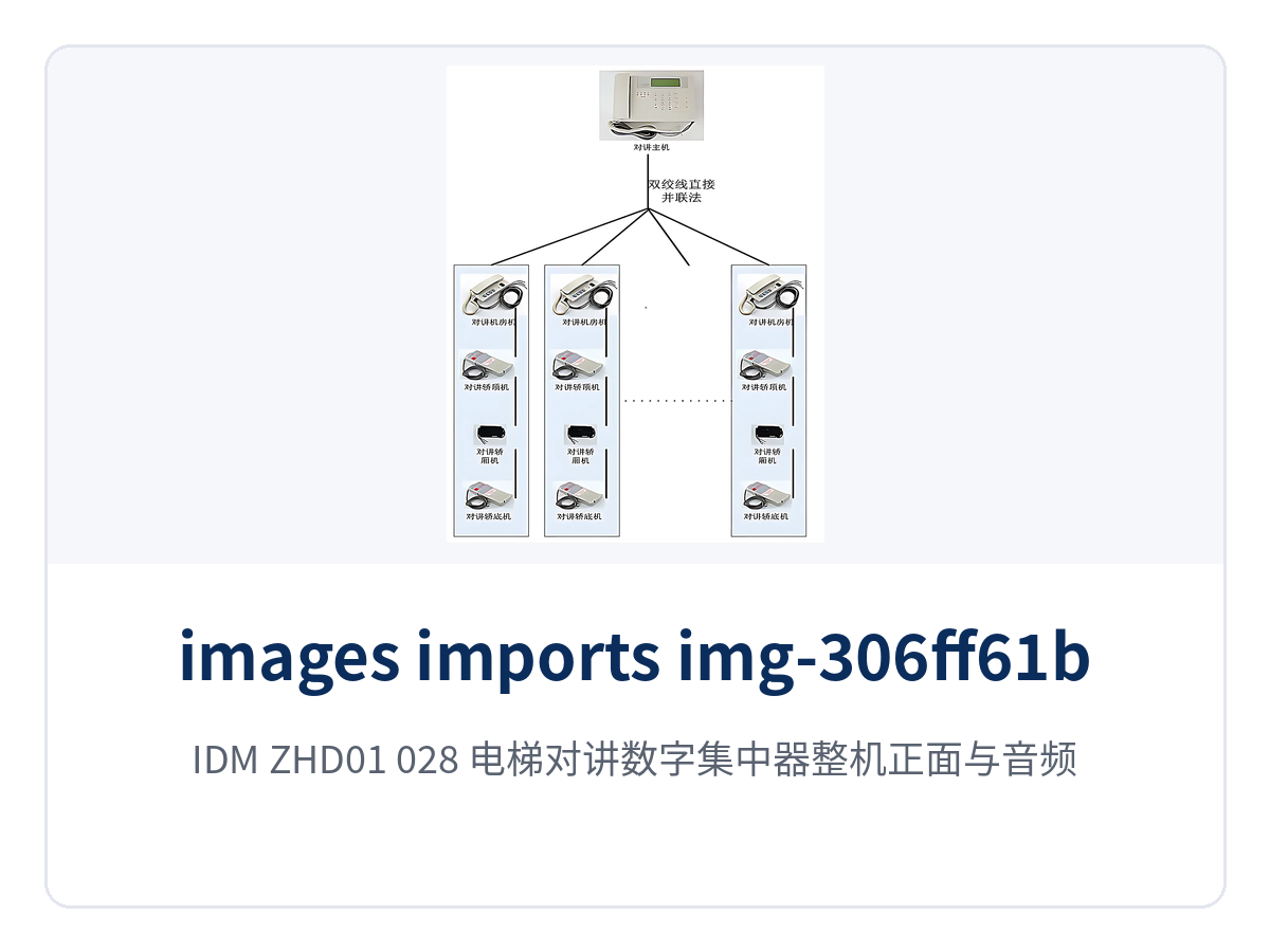 图1：IDM ZHD01-028 电梯对讲数字集中器整机正面与音频信令接口布局
