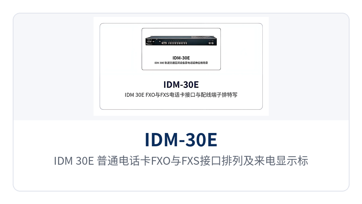 Figure 5: IDM-30E ordinary telephone card FXO and FXS interface arrangement and caller ID marking