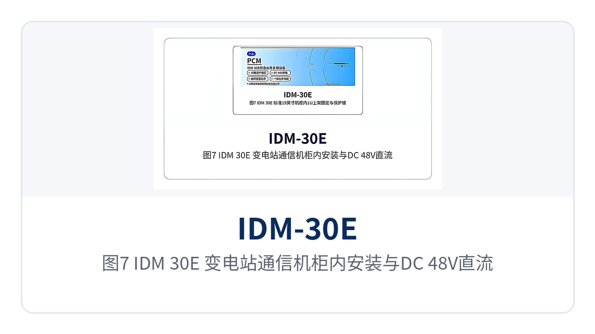 Figure 7: IDM-30E installed in a substation communications cabinet with DC -48 V power distribution panel wiring